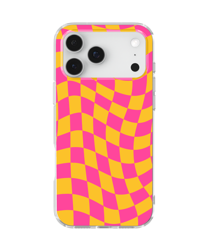 Pink Lemonade Wavy Checkers Clear Case Insert