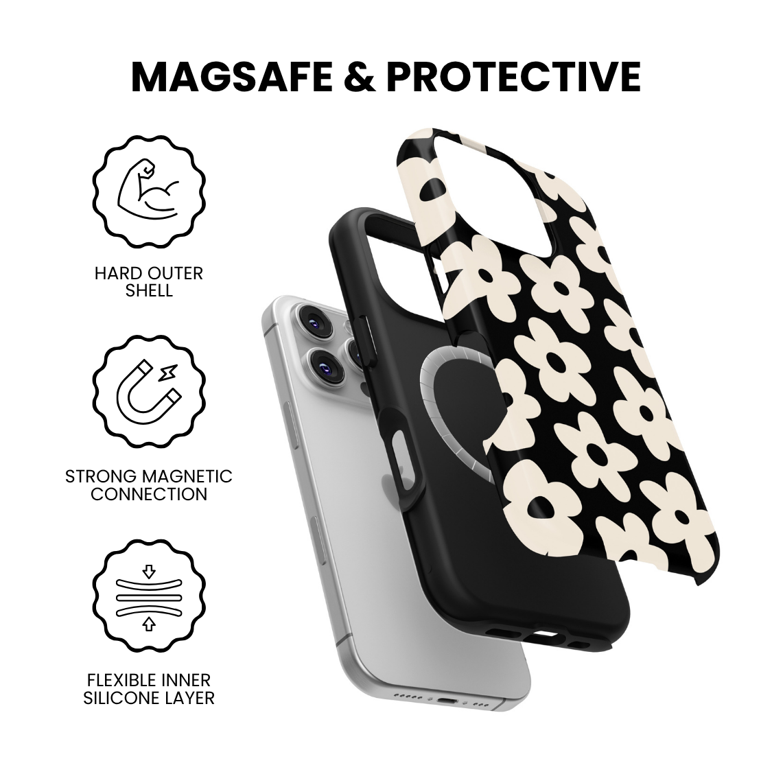 Onyx Big Blooms MagSafe Phone Case