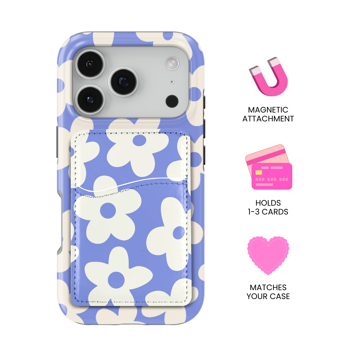 Bluebell Big Blooms MagSafe Card Holder