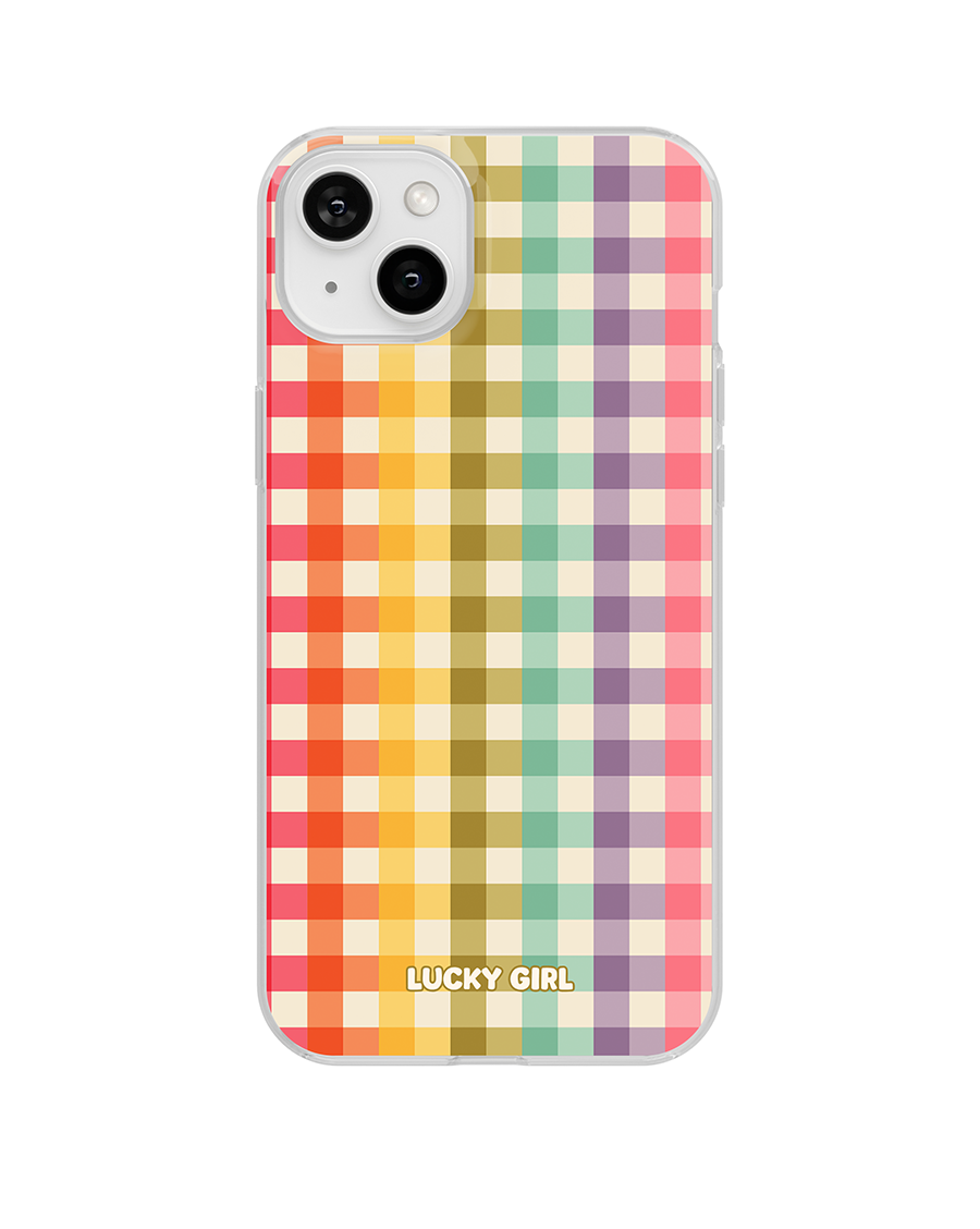Rainbow Gingham Clear Case Insert