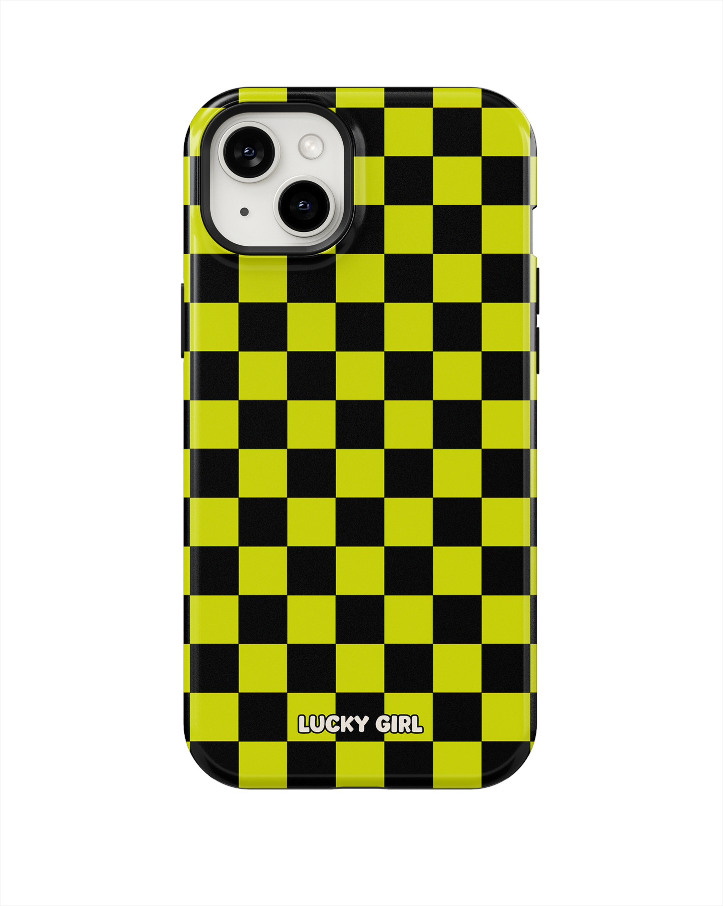 Electric Lime Checkers Phone Case