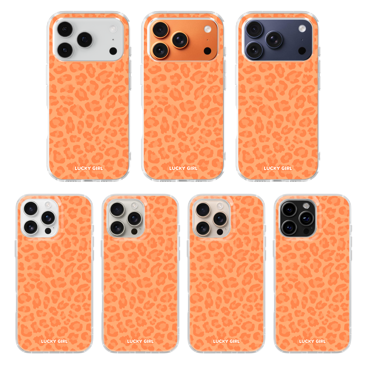 Tangerine Leopard Clear Case Insert