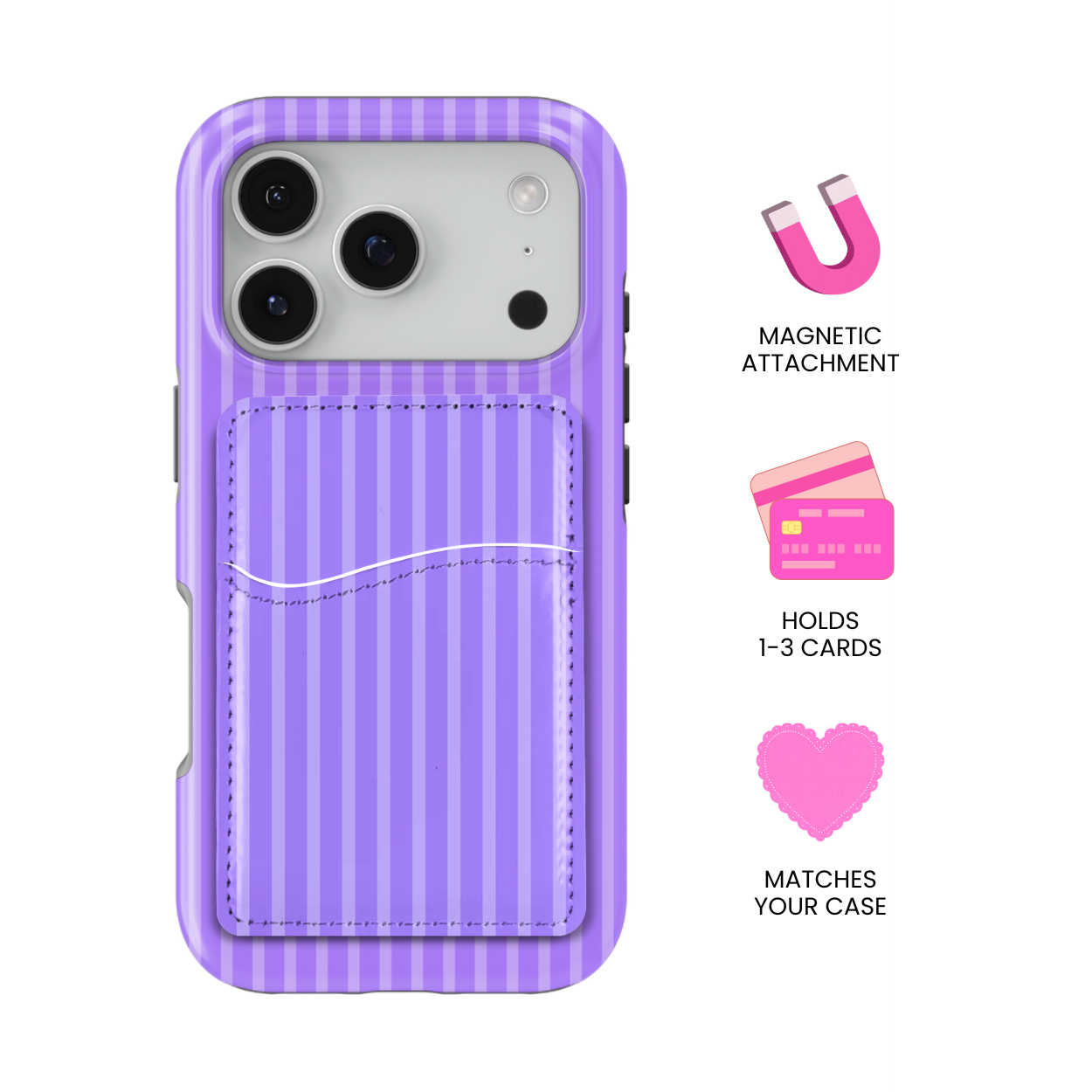 Ube Stripes MagSafe Card Holder