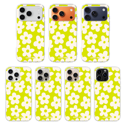 Electric Lime Big Blooms Clear Case Insert