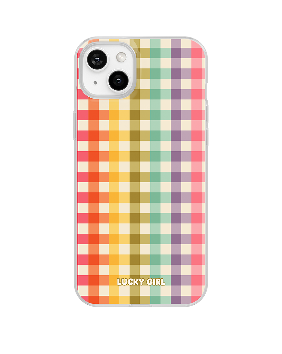 Rainbow Gingham Clear Case Insert
