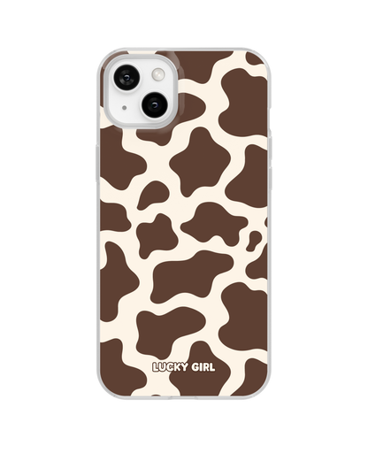 Espresso Cow Print Clear Case Insert