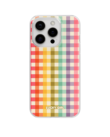Rainbow Gingham Clear Case Insert