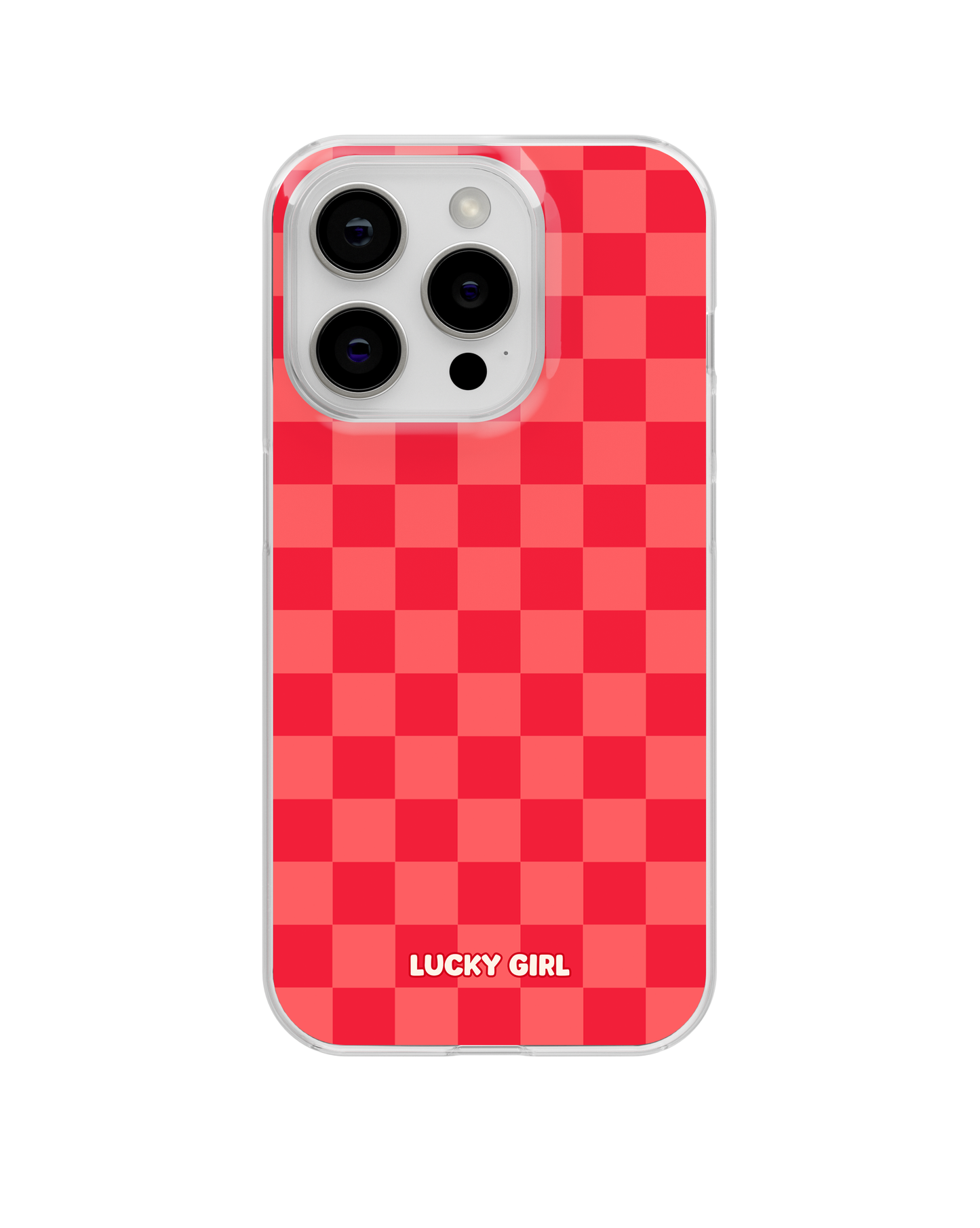 Vermillion Checkers Clear Case Insert