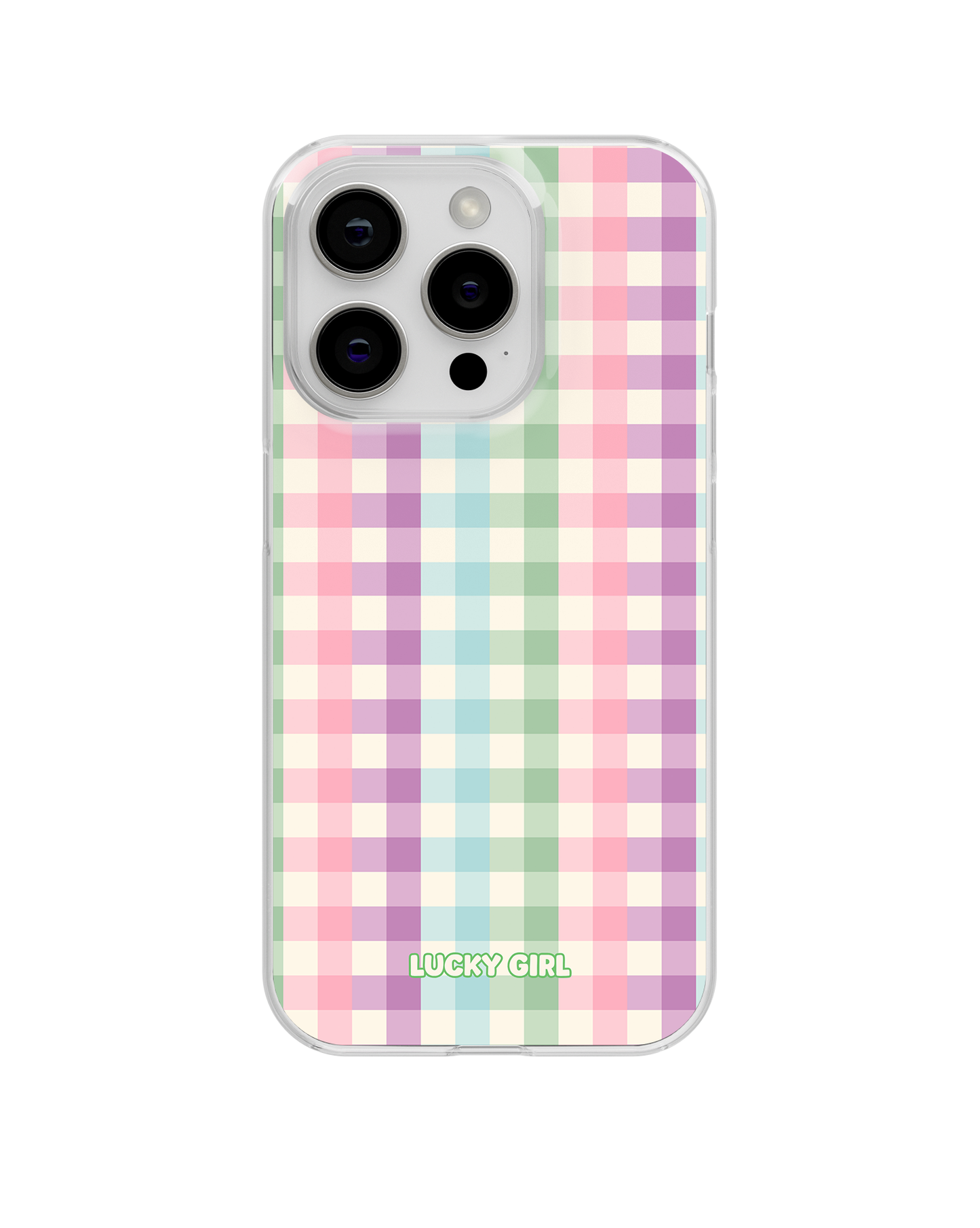 Pastel Gingham Clear Case Insert