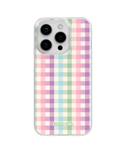 Pastel Gingham Clear Case Insert