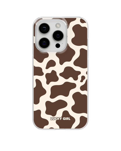 Espresso Cow Print Clear Case Insert