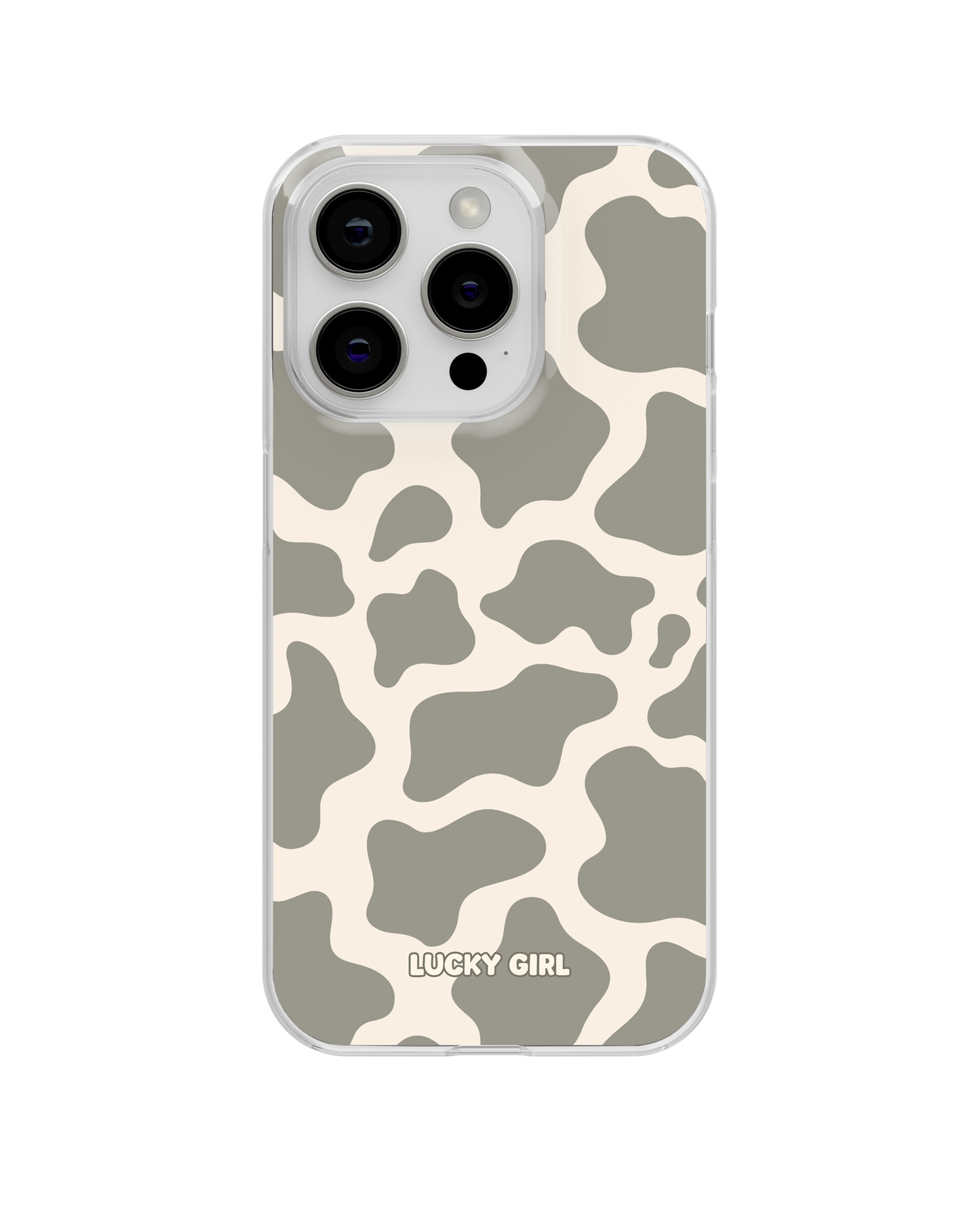 River Rock Cow Print Clear Case Insert