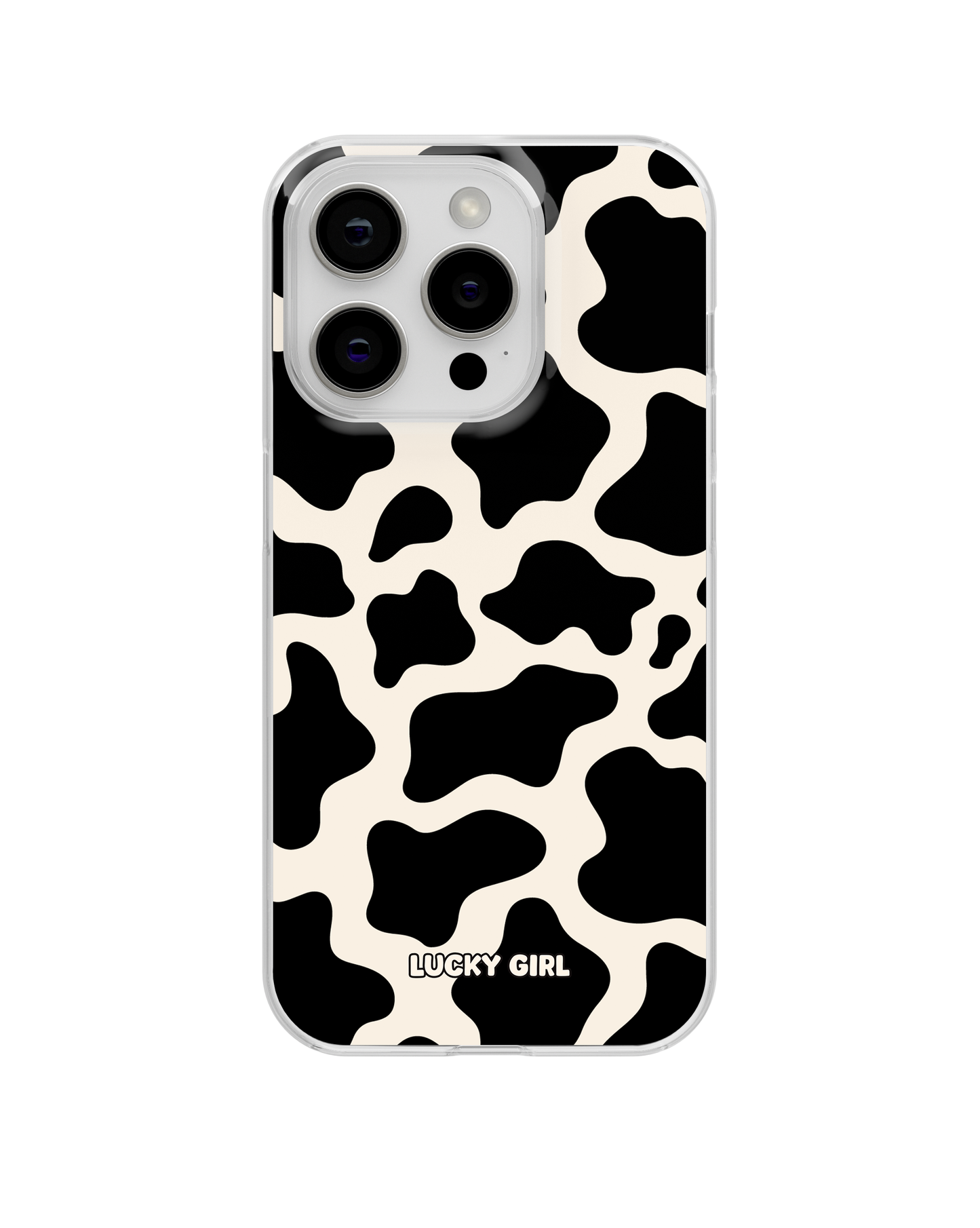 Onyx Cow Print Clear Case Insert