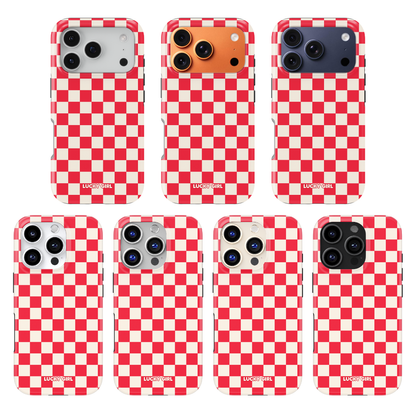 Vermillion Checkers II Phone Case