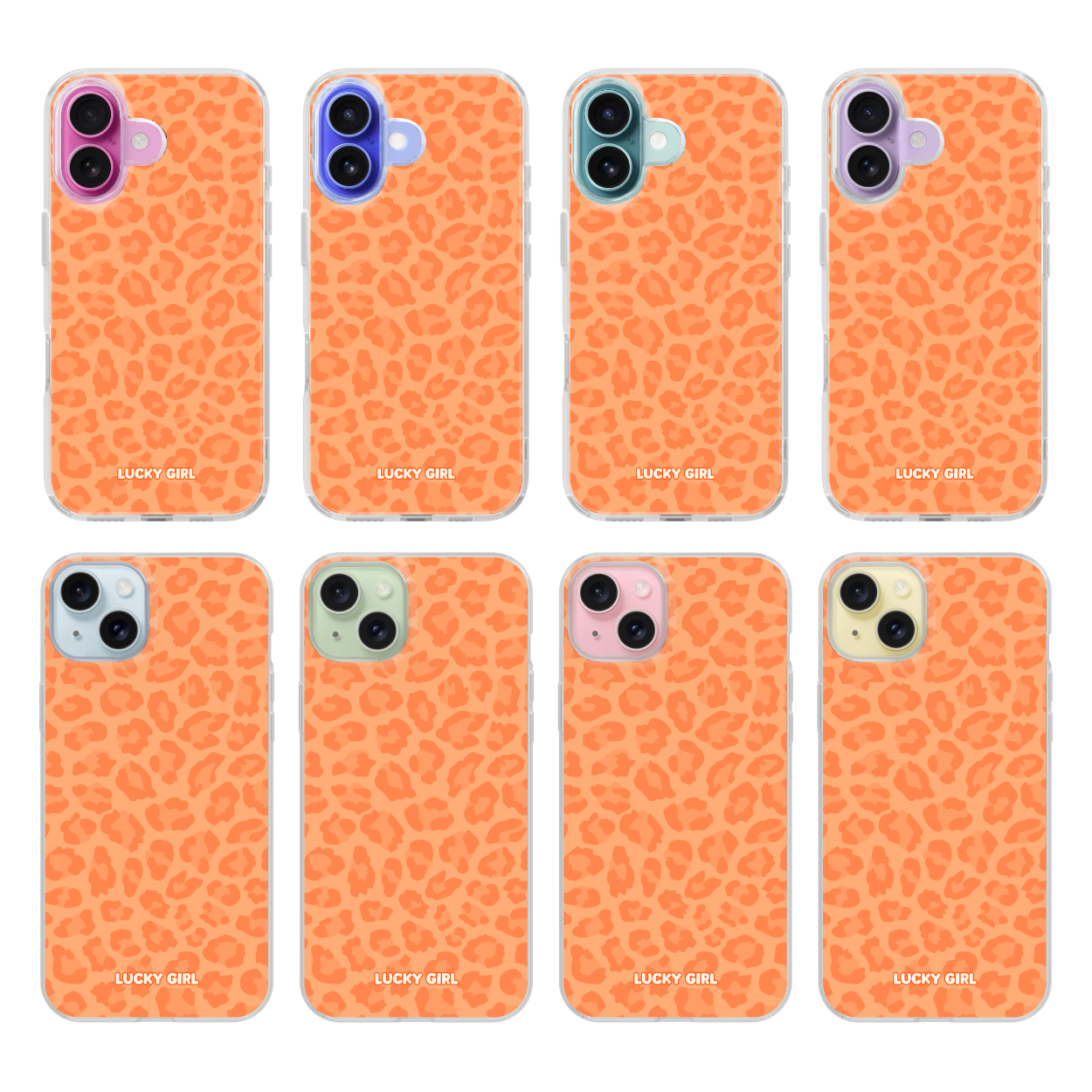 Tangerine Leopard Clear Case Insert
