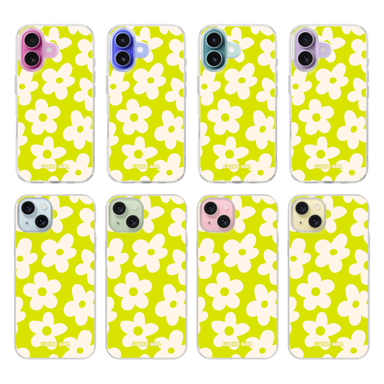Electric Lime Big Blooms Clear Case Insert