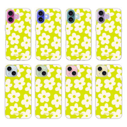 Electric Lime Big Blooms Clear Case Insert