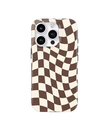 Espresso Wavy Checkers II MagSafe Phone Case