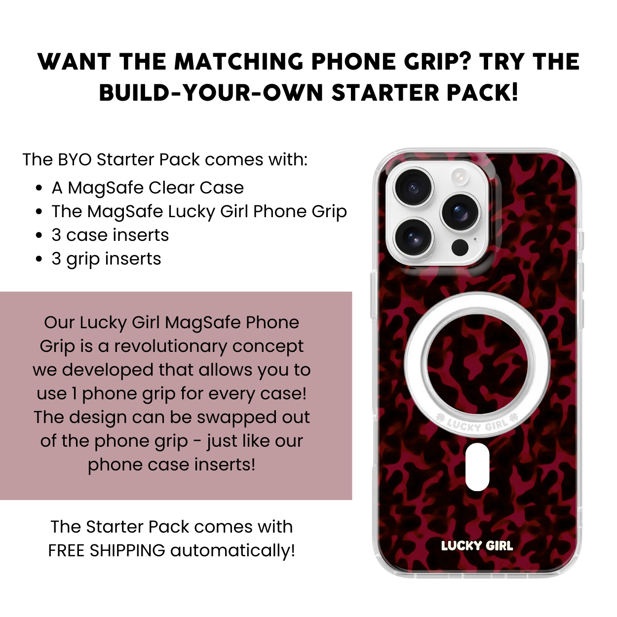 Garnet Tortoise Clear Case Insert