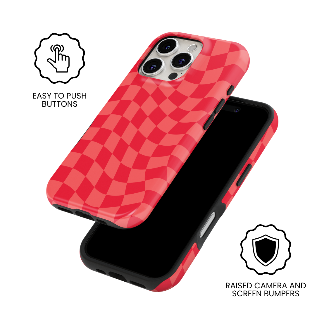 Vermillion Wavy Checkers MagSafe Phone Case