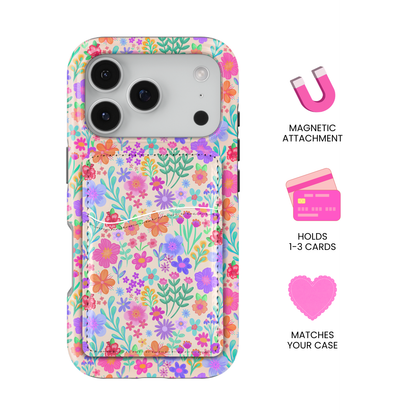 Neon Garden MagSafe Card Holder