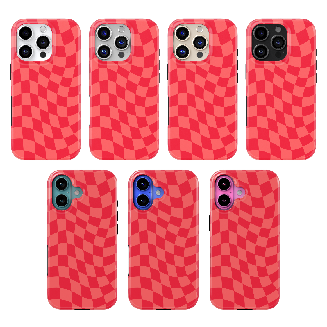 Vermillion Wavy Checkers MagSafe Phone Case