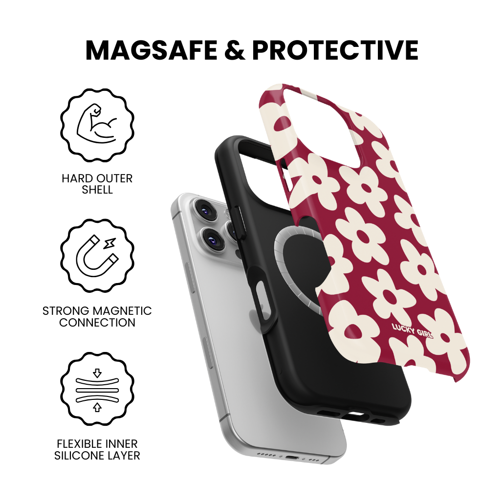 Black Cherry Big Blooms Phone Case