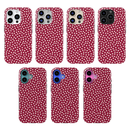 Black Cherry Dots MagSafe Phone Case