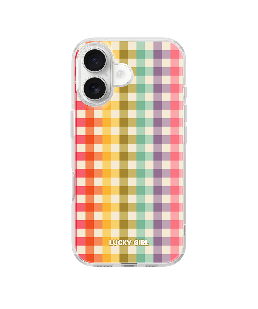 Rainbow Gingham Clear Case Insert
