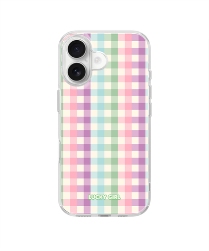 Pastel Gingham Clear Case Insert