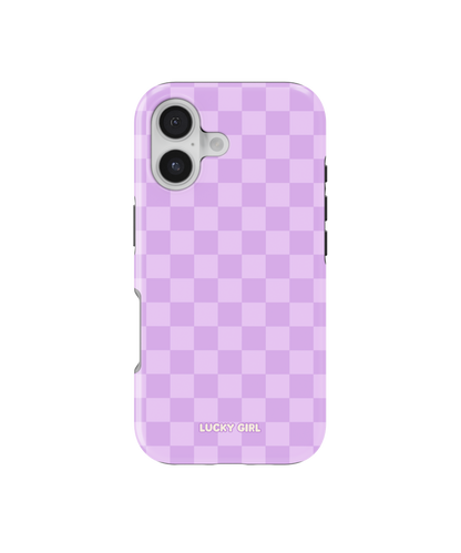 Lilac Checkers Phone Case