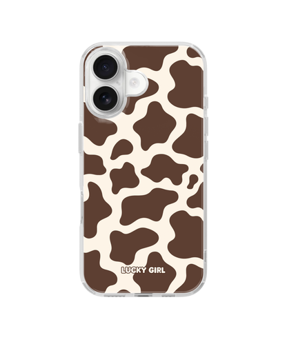 Espresso Cow Print Clear Case Insert