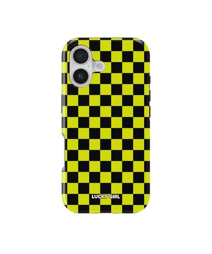 Electric Lime Checkers Phone Case