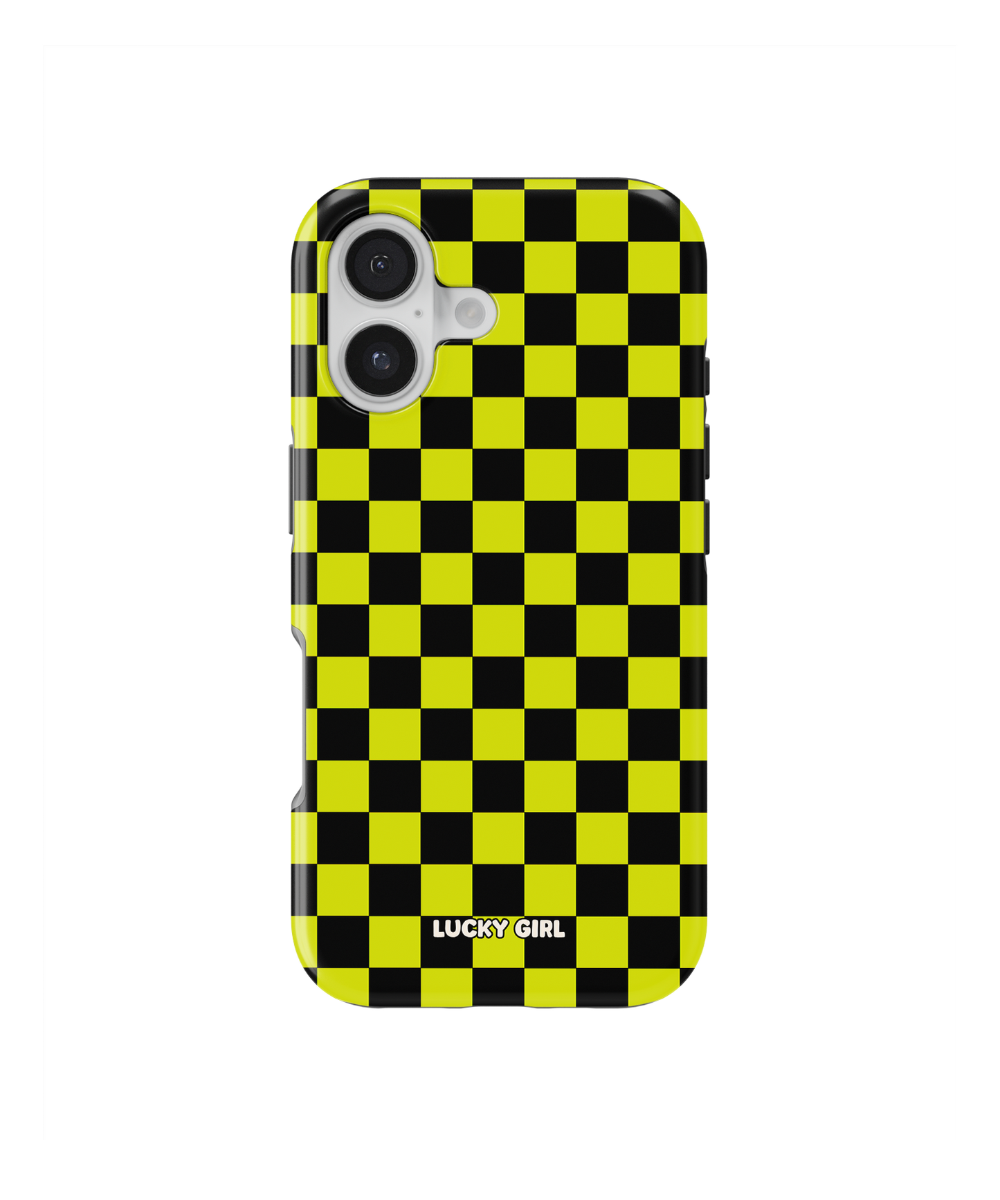 Electric Lime Checkers Phone Case