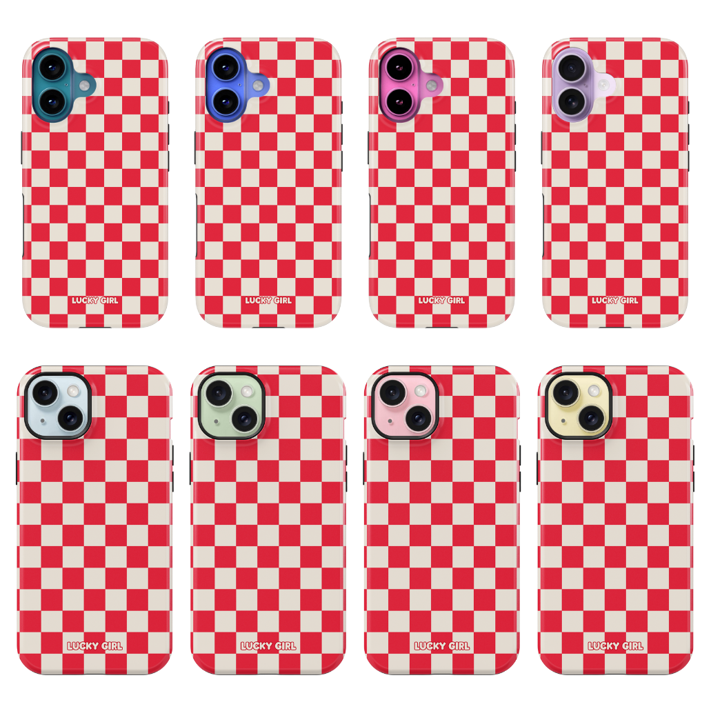 Vermillion Checkers II Phone Case