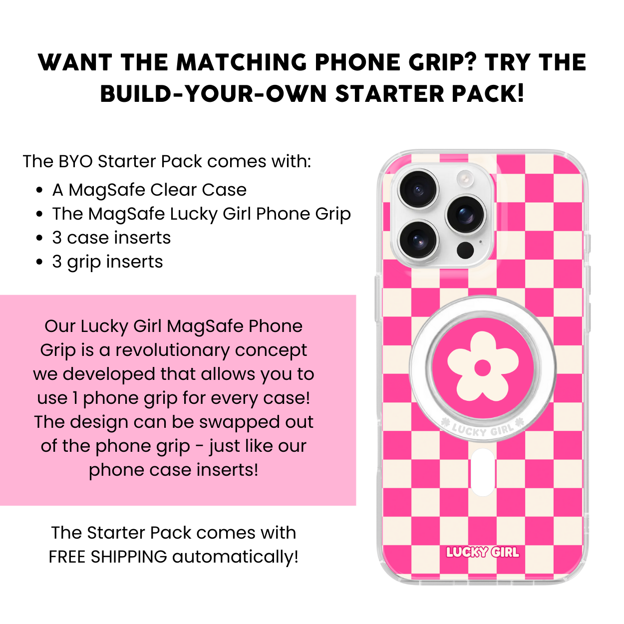 It Girl Checkers II Clear Case Insert