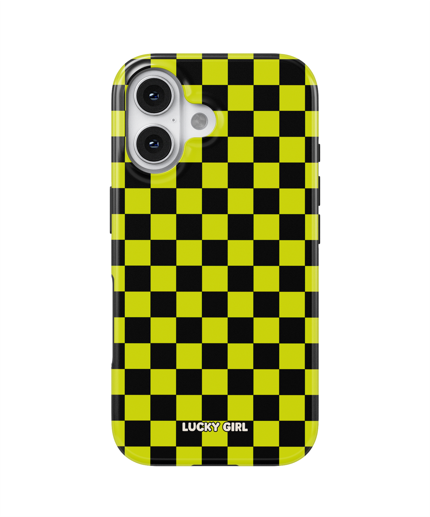 Electric Lime Checkers Phone Case