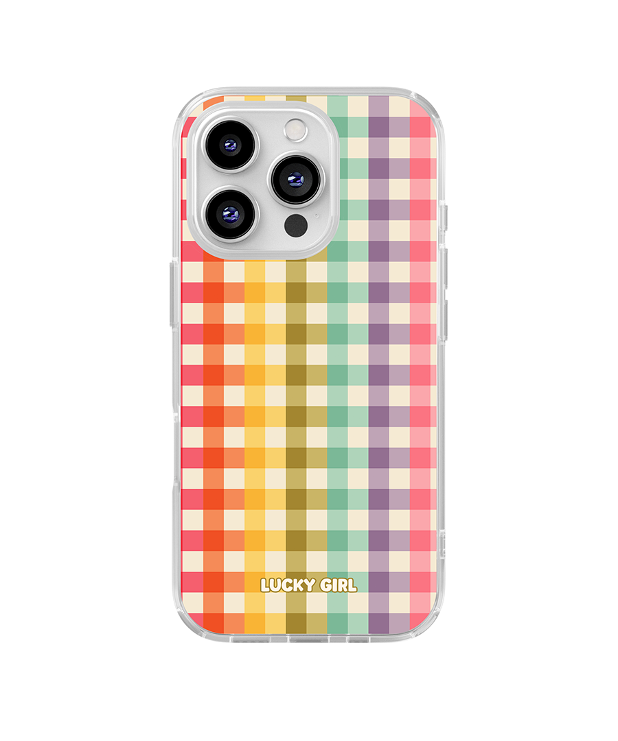 Rainbow Gingham Clear Case Insert