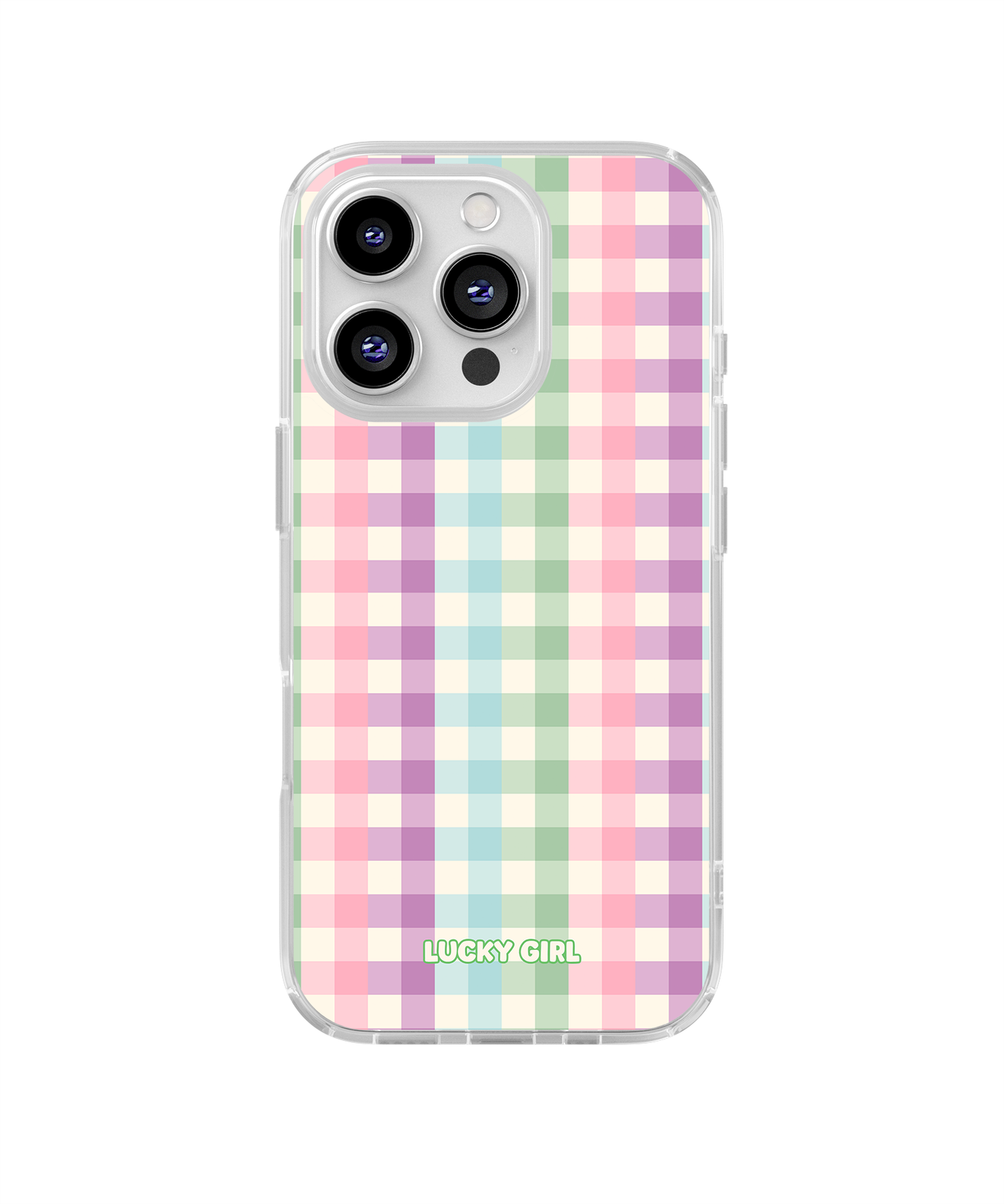 Pastel Gingham Clear Case Insert