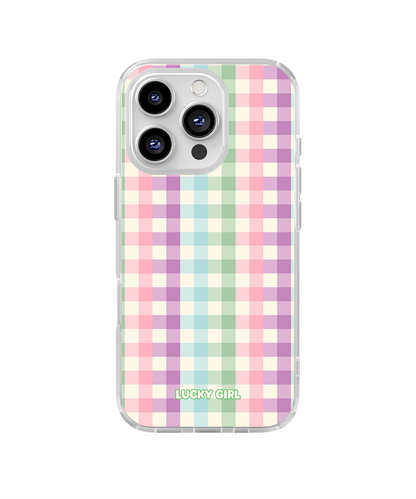 Pastel Gingham Clear Case Insert
