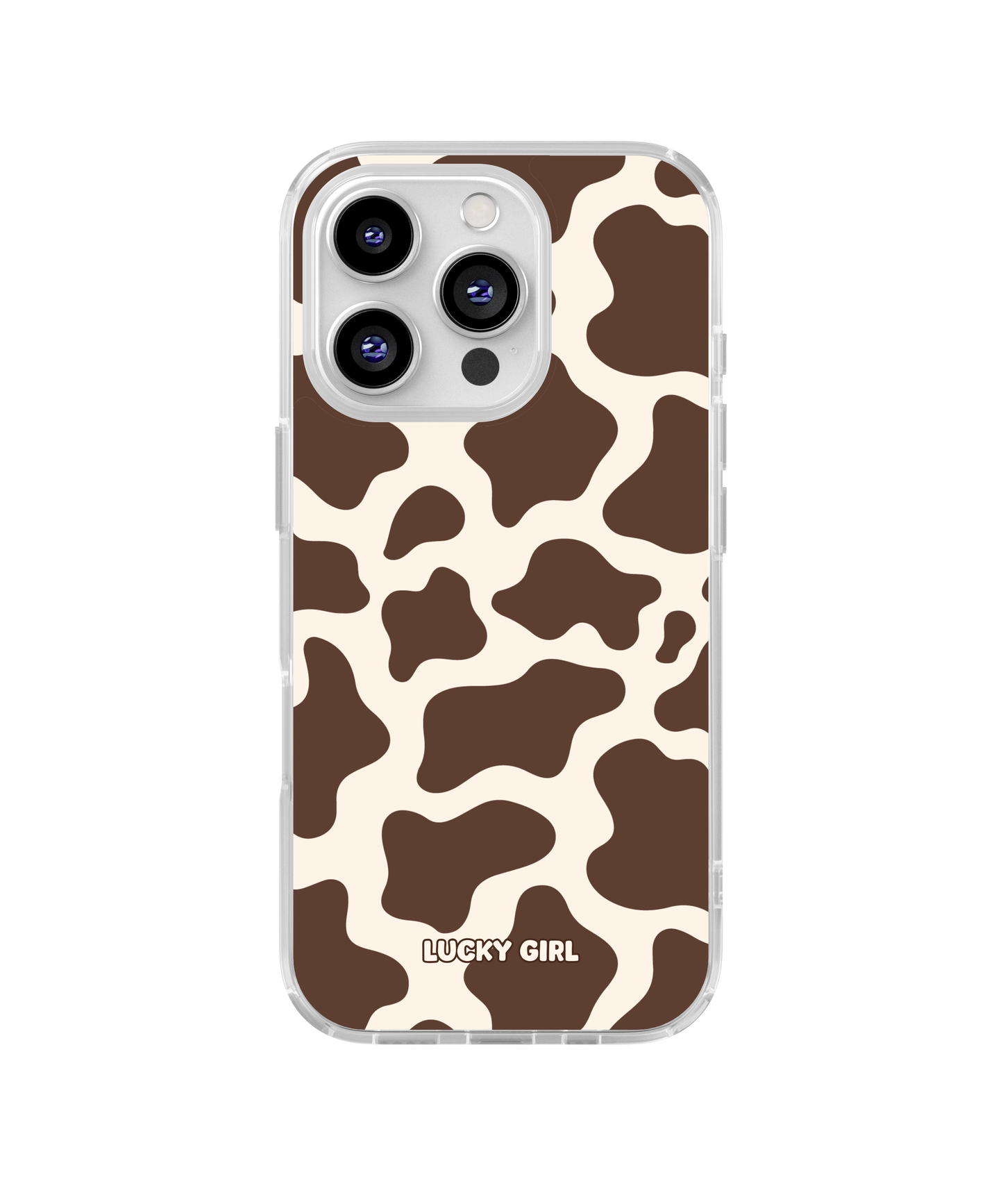 Espresso Cow Print Clear Case Insert