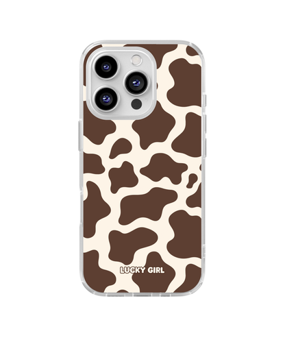 Espresso Cow Print Clear Case Insert