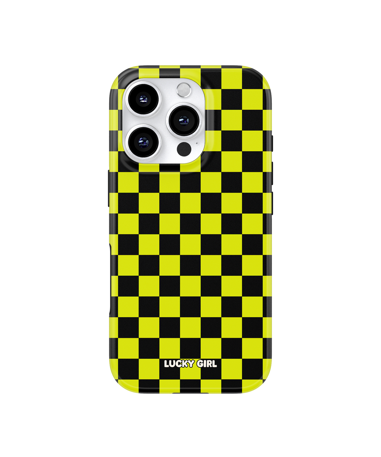 Electric Lime Checkers Phone Case