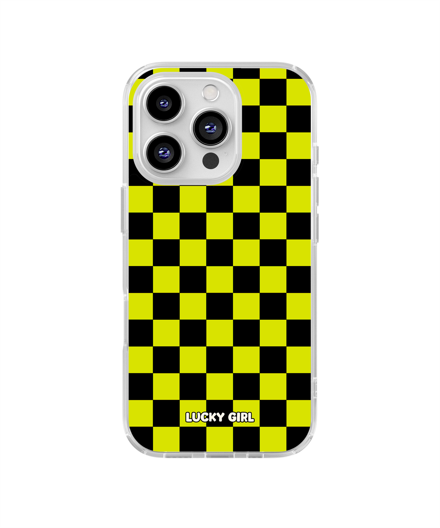 Electric Lime Checkers Clear Case Insert