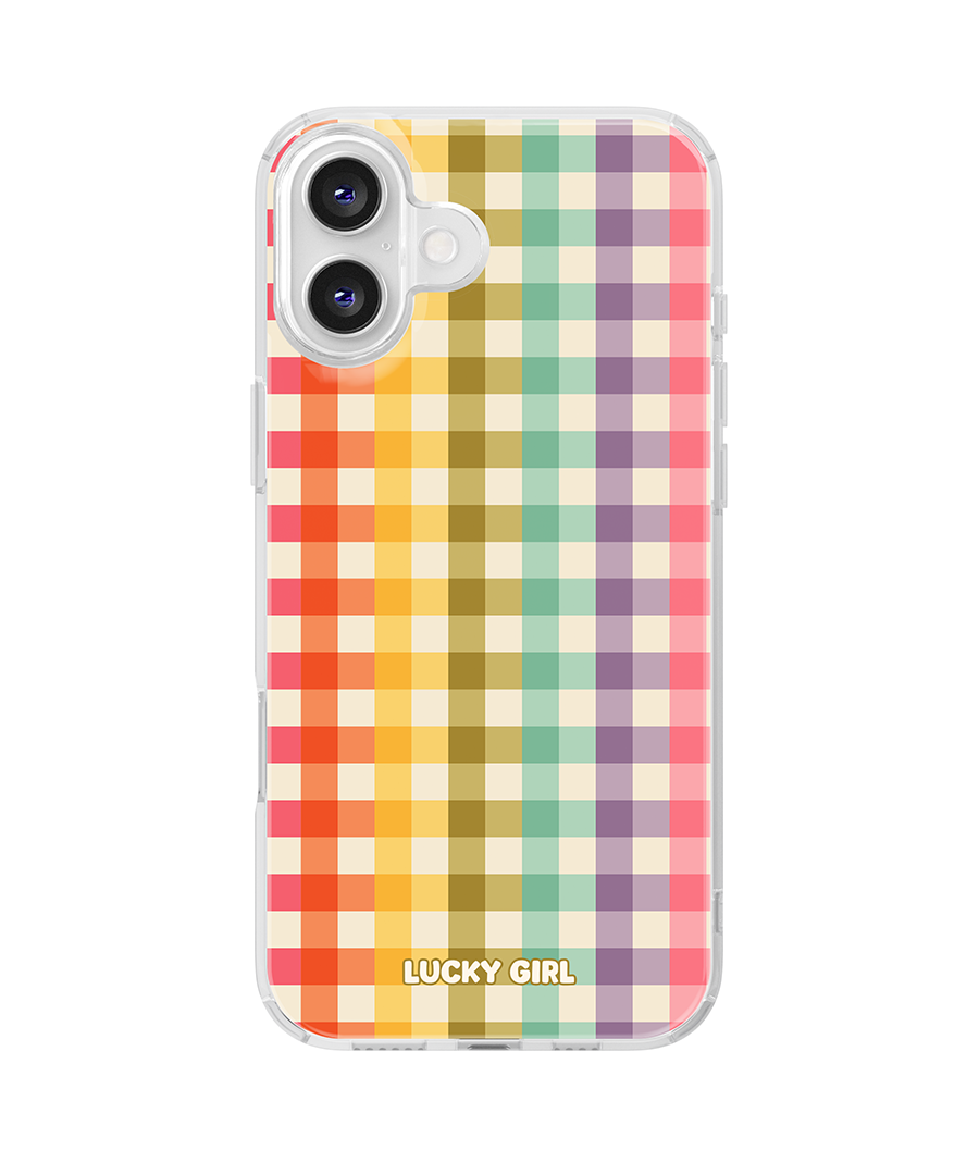 Rainbow Gingham Clear Case Insert