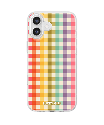 Rainbow Gingham Clear Case Insert