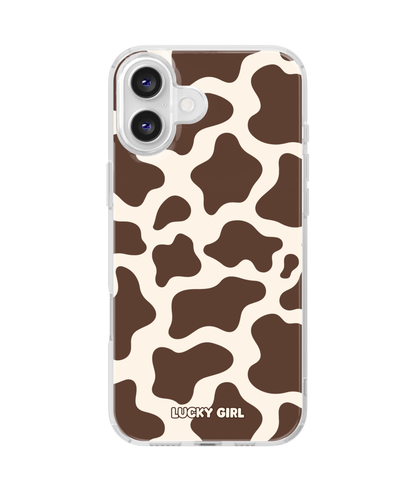 Espresso Cow Print Clear Case Insert