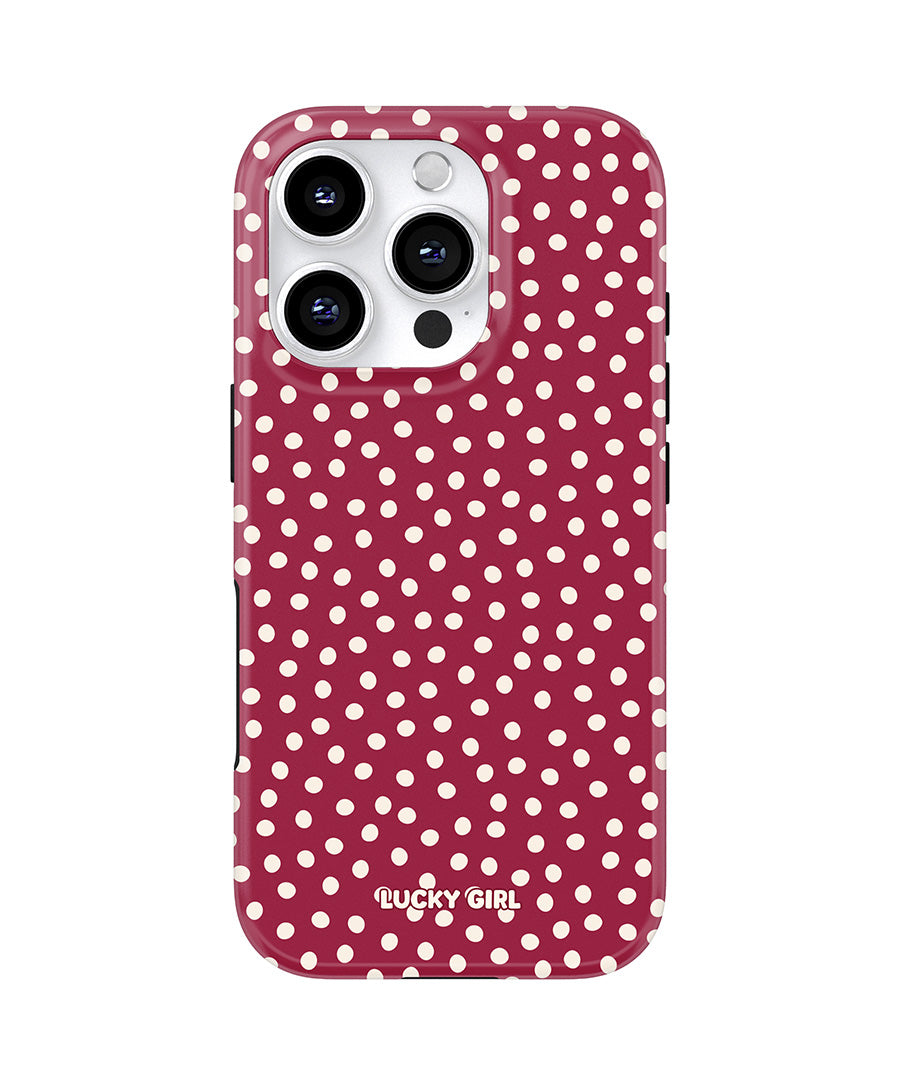 Black Cherry Dots Phone Case