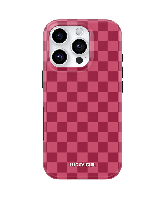 Black Cherry Checkers MagSafe Phone Case