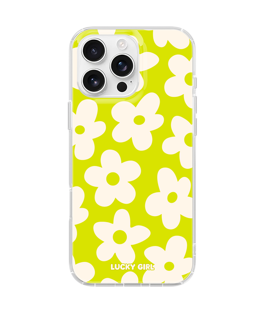 Electric Lime Big Blooms Clear Case Insert